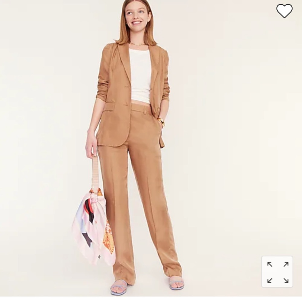 NWT J. Crew Drapey Cupro Trouser Pants Pale Mocha Size 10